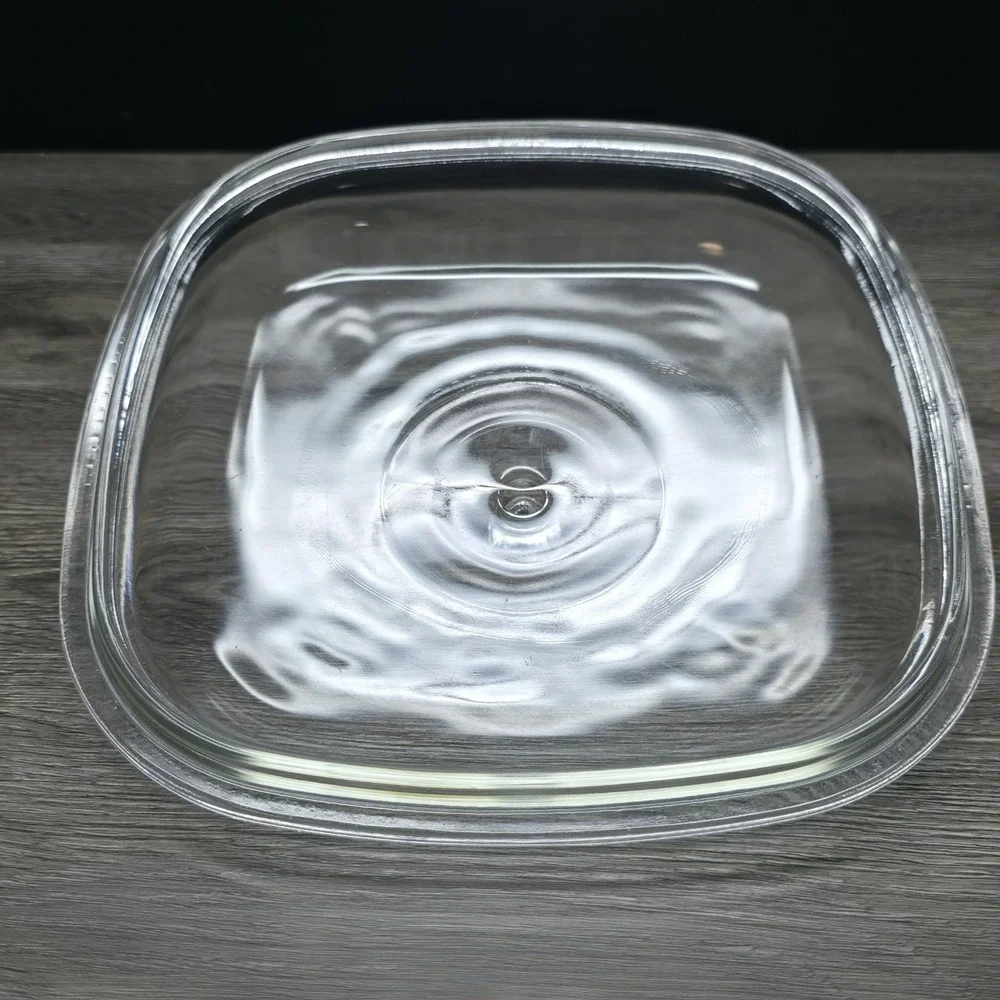 Pyrex Square Casserole Lid - Part# P-12-C - High Top Clear Lid - Small Handle